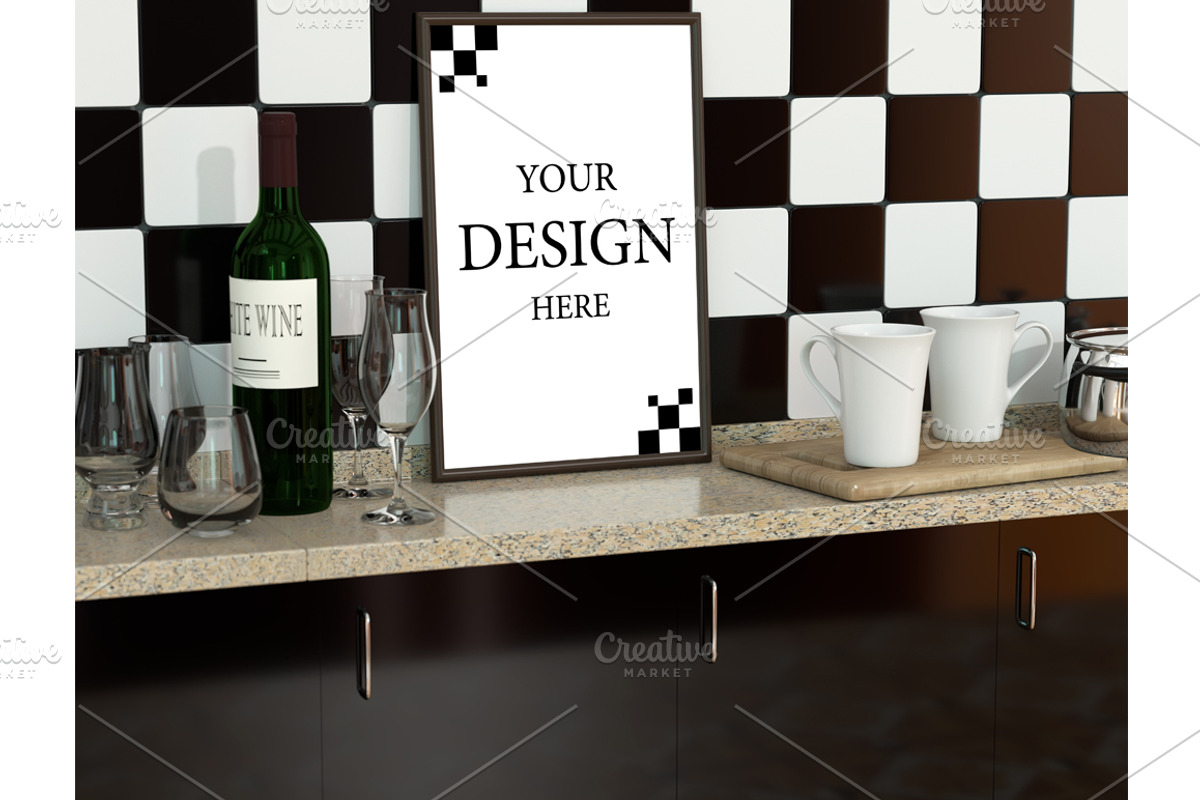 Vintage Kitchen interior, a Product Mockup by Larser