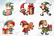Christmas Funny Elf Clipart, an Illustration by designcity5 (Thumbnail 3 of 5)
