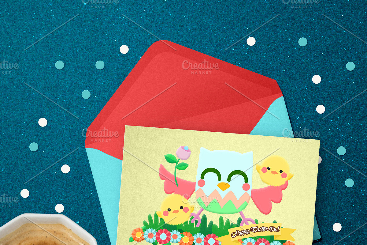 Easter Owl Digital Clipart, a Seasonal Illustration by Cozy Cat Design (Photo 5 of 5)