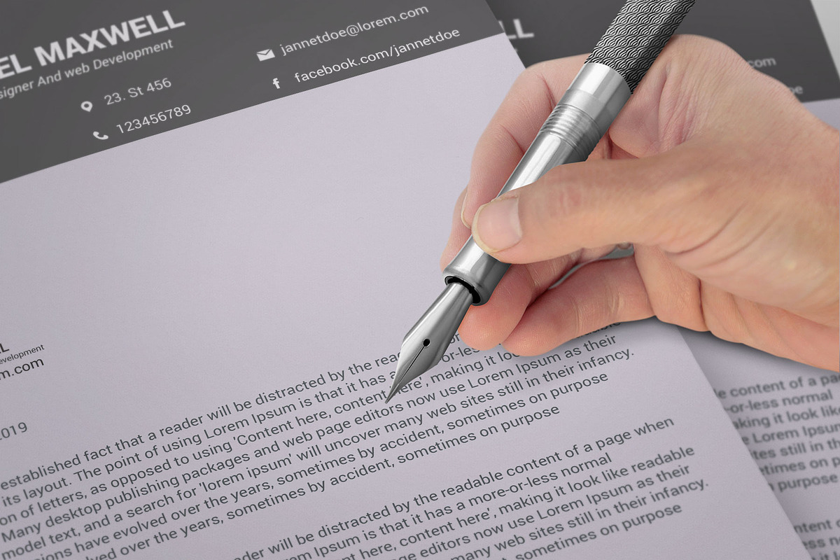 Clean Resume/CV design Template, a Resume Template by designvillage (Photo 3 of 13)