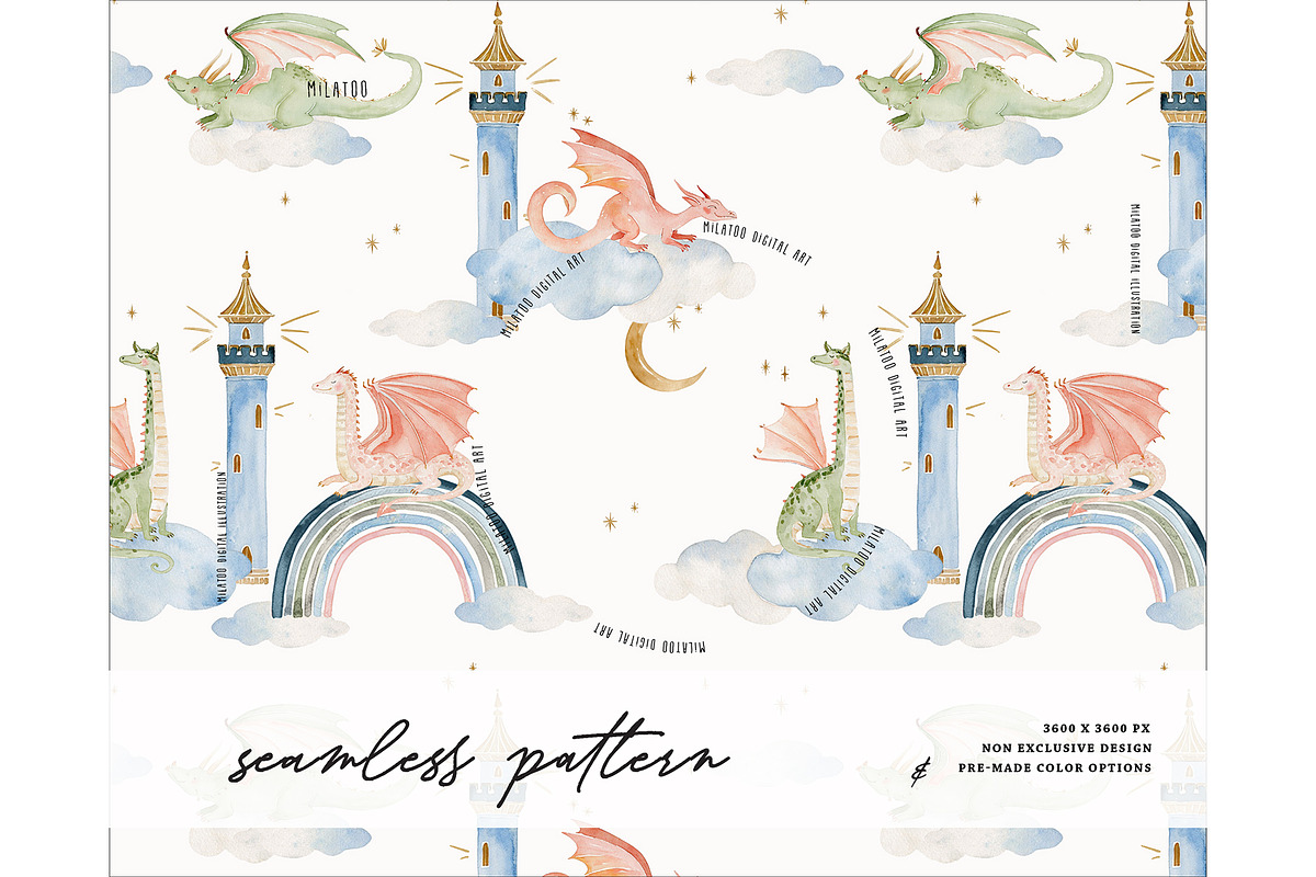 Dragon Nest Clouds Fantasy pattern, a Pattern Graphic by Milatoo (Photo 1 of 3)
