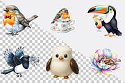 Watercolor Cute Bird Sublimation  Cl, an Illustration by SVGArt (Thumbnail 2 of 8)