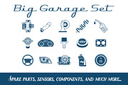 Big Garage Set. EPS - JPEG - PNG, an Outline Icon by WINS Doodle shop (Thumbnail 1 of 4)