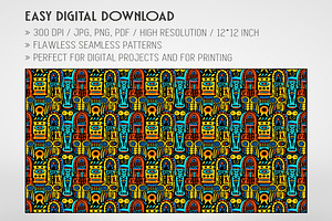 20 Seamless Grunge Tribal Patterns