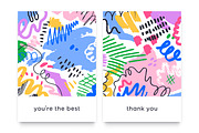 Abstract doodle card backgrounds set, a Background Graphic by Good Studio (Thumbnail 2 of 8)