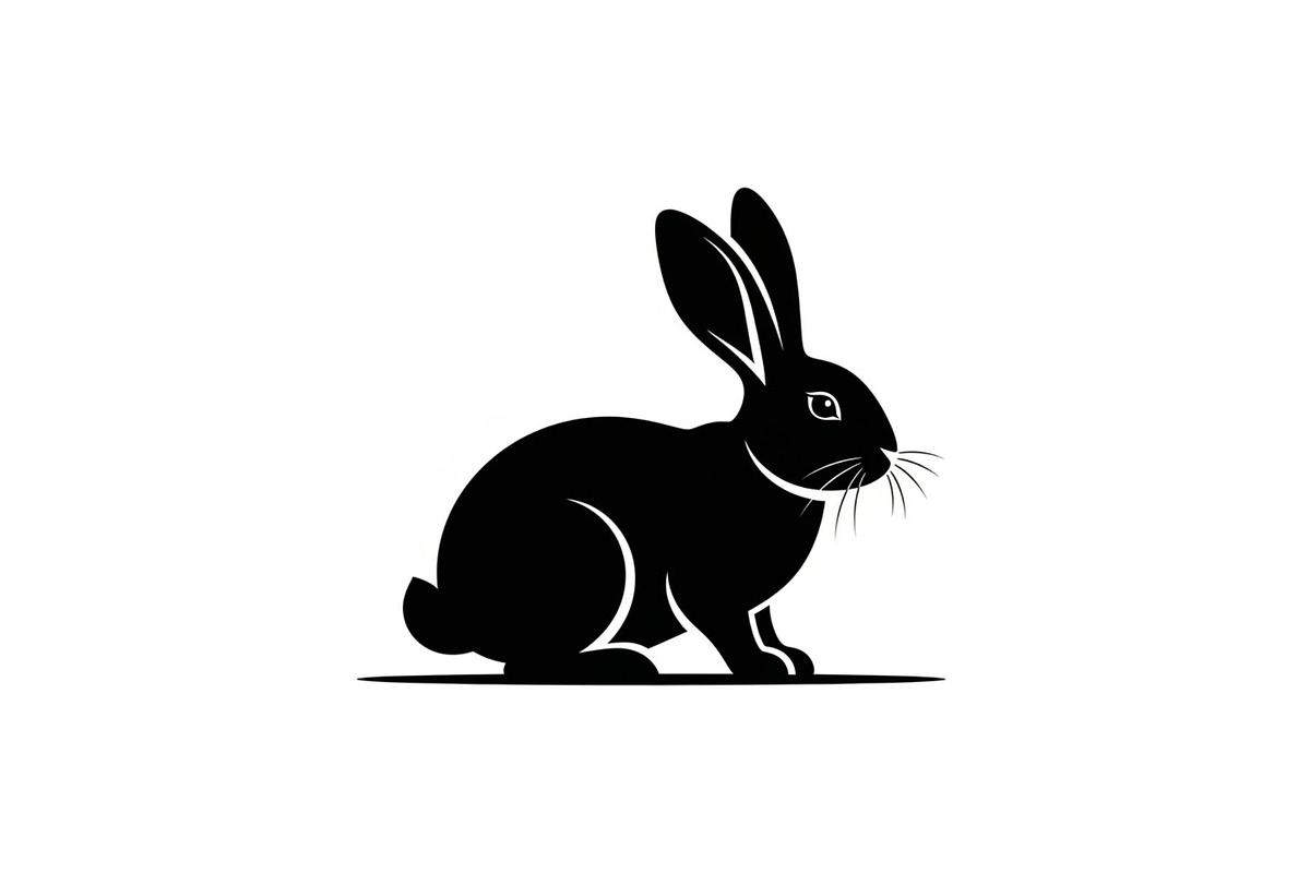 Cute Rabbit Silhouette Vector Bundle, an Illustration by yasushie (Photo 9 of 51)