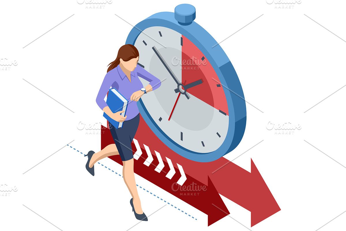 Isometric Project deadline. Deadline, a Finance Illustration by Golden Sikorka