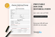 Printable Doctor Referral Form, a Print Template by Snapybiz (Thumbnail 1 of 8)