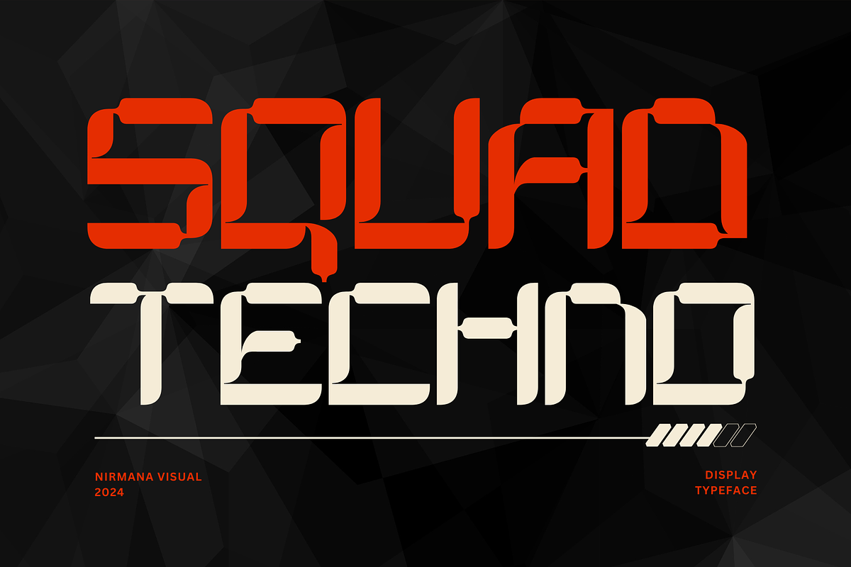 Squad Techno - Logo Font, a Sans Serif Font by Nirmana Visual (Photo 1 of 10)