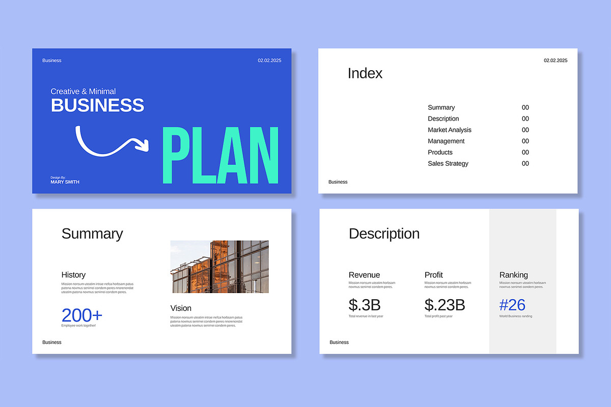 Business Plan Presentation Template, a Presentation Template by Mighty-Slide (Photo 2 of 6)