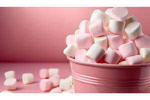 A pink bucket filled with fluffy, a Food & Drink Photo by Igor Tichonow