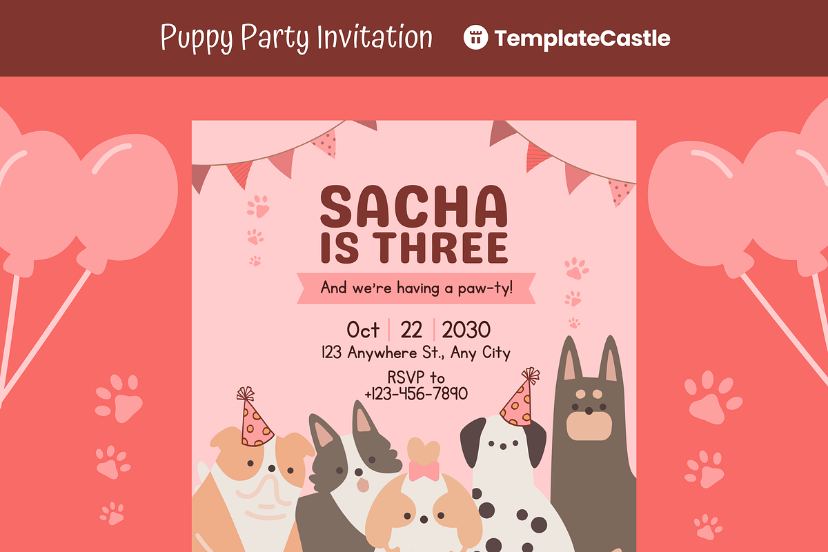 Birthday Invitation Canva Template, a Design Template by TemplateCastleStore (Photo 1 of 2)