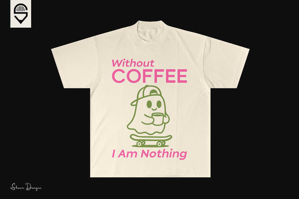 Cute Ghost Skateboarder Coffee Lover, a Graphic by shaondesigns (Photo 4 of 4)