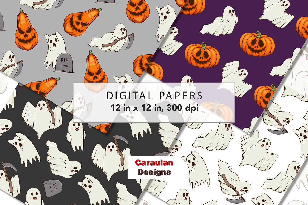 Halloween Patterns Collection, a Pattern Graphic by Serghei Caraulan (Photo 2 of 9)