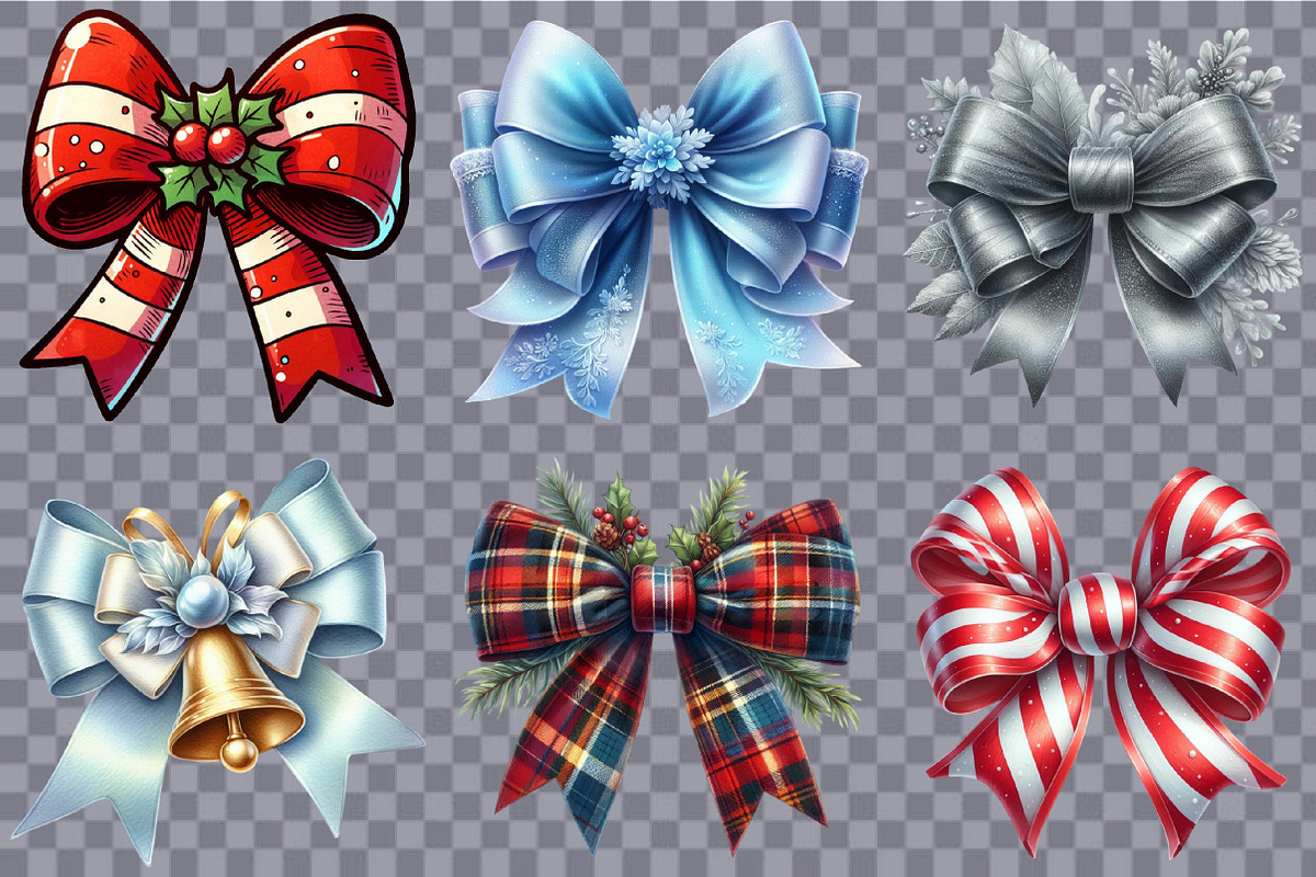 Christmas Bow Clipart Bundle., an Illustration by SVGArt (Photo 7 of 8)