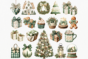 Neutral Christmas Clipart Pine Green, an Illustration by ClipArtCharm (Thumbnail 3 of 5)