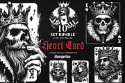 10 Bundle Dark Art Heart Card King, an Illustration by Morspective (Thumbnail 1 of 7)