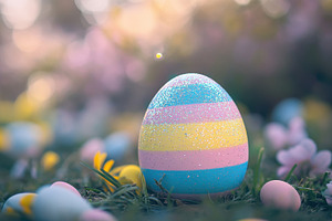 Easter egg in spring garden, a Photo by Beautiful things