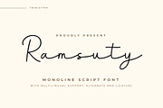 Ramsuty - Script Monoline Font, a Script Font by twinstd (Thumbnail 1 of 7)