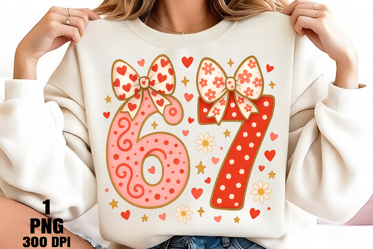 Funny Six Seven Valentine Coquette, an Illustration by Daily.Designs (Photo 2 of 5)