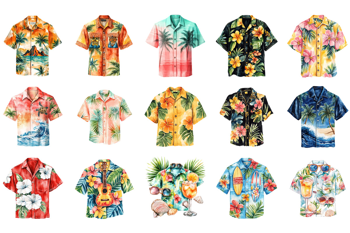 Hawaiian Summer Shirt Clipart, a Seasonal Illustration by DreamArtGraphic (Photo 3 of 4)