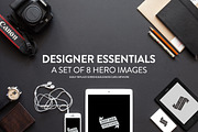 8 Designer Essentials Hero Images, an iPhone Mockup by RAPPIDLY (Thumbnail 1 of 3)