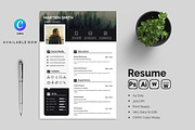 Modern Resume CV Template Design, a Resume Template by Blackcloud_Creations (Thumbnail 1 of 8)