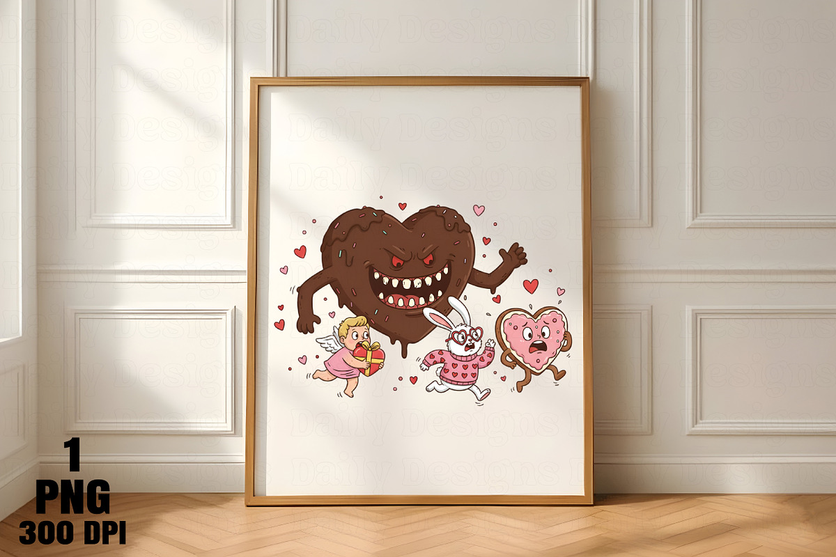 Angry Valentine Chocolate Monster PN, an Illustration by Daily.Designs (Photo 4 of 4)