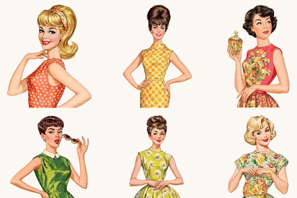 Retro Glamour Midcentury Women, a Person Illustration by BusyDaydesign (Photo 5 of 9)