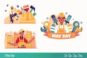 May Day - Flat Illustration, a Work Illustration by SlideFactory