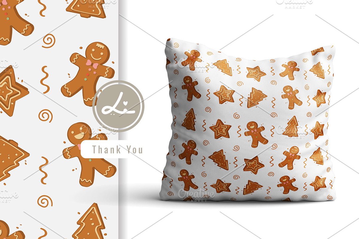 cute gingerbread cookies pattern, a Pattern Graphic by lindoet23 (Photo 3 of 3)