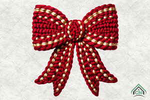 Valentine Bow Faux Yarn PNG, an Illustration by Craft Nest
