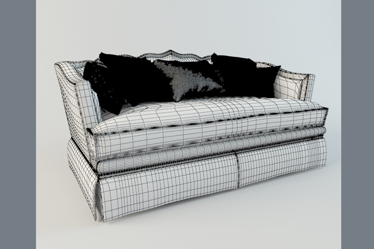 classic sofa with pillows, a Furniture 3D Model by 3Dpapa (Photo 2 of 4)