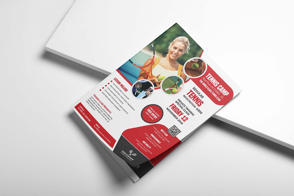 Tennis Camp Flyer Template, a Flyer Template by Creativpixl (Photo 5 of 5)