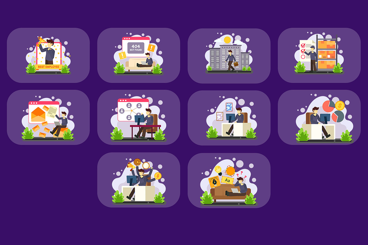 Worker Activity Illustration Pack, an Illustration by baii09 (Photo 4 of 4)