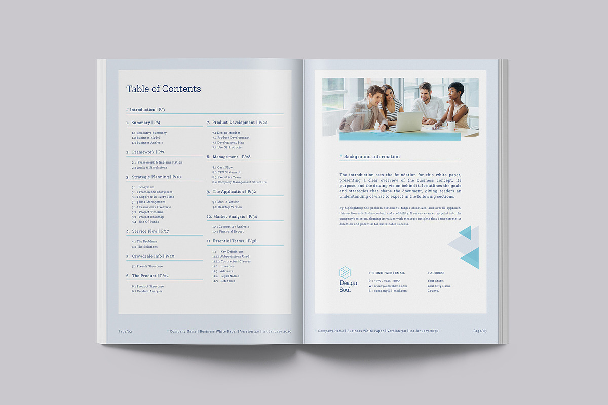 Business White Paper Report Template, a Brochure Template by Designsoul14 (Photo 4 of 15)