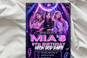 Neon Pop Girls Dance Party Invite, an Invitation Template by heynomi (Thumbnail 6 of 19)