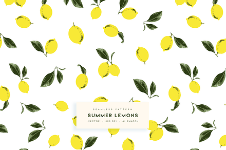 Summer Lemons | Vector Pattern, a Pattern Graphic by MalyskaStudio