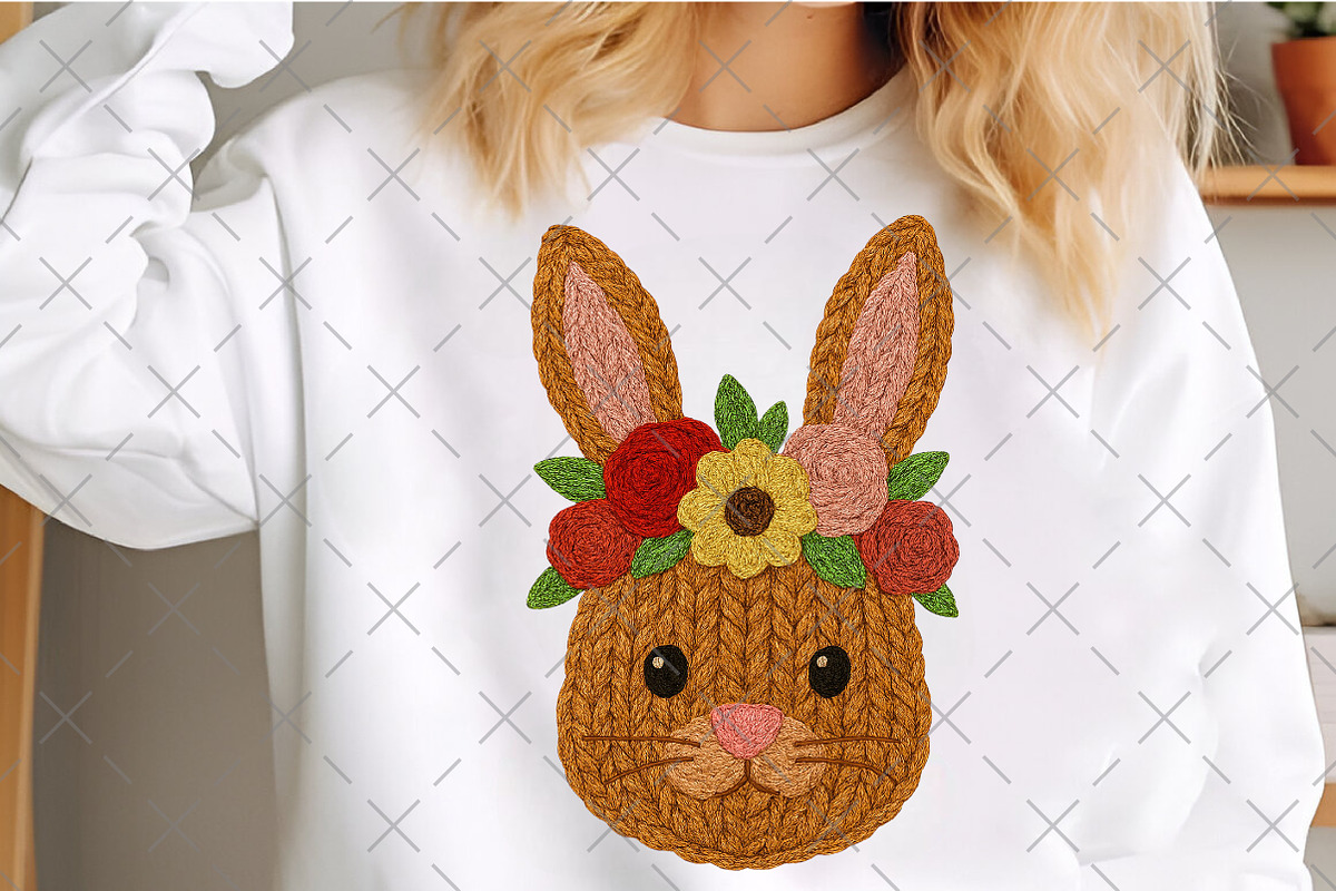 Yarn Bunny Face with Flower Crown, an Illustration by Craft Nest (Photo 3 of 6)