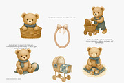 teddy bears and nursery clipart, a Decorative Illustration by Pink Studio Art (Thumbnail 3 of 10)