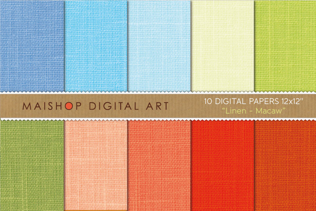 Digital Papers Linen Macaw