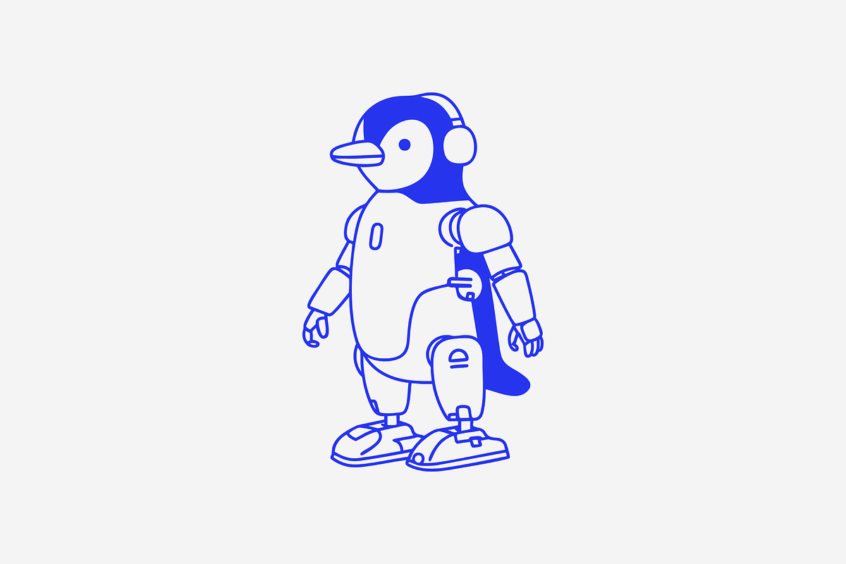 Futuristic Robot Penguin Doodle, an Animal Illustration by Danil Polshin