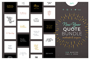 New Year Quote Bundle, a Social Media Template by AM Studio