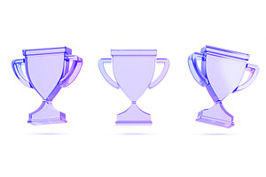 3d crystal holographic trophy set, a Sport Illustration by Marozhkastudio