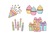 Birthday party elements and icons, an Object Illustration by Cmeree (Thumbnail 3 of 3)