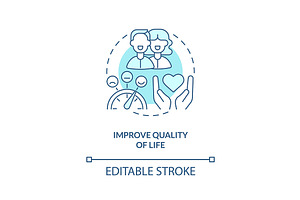 Improve quality of life blue concept, an Icon by IMG Visuals