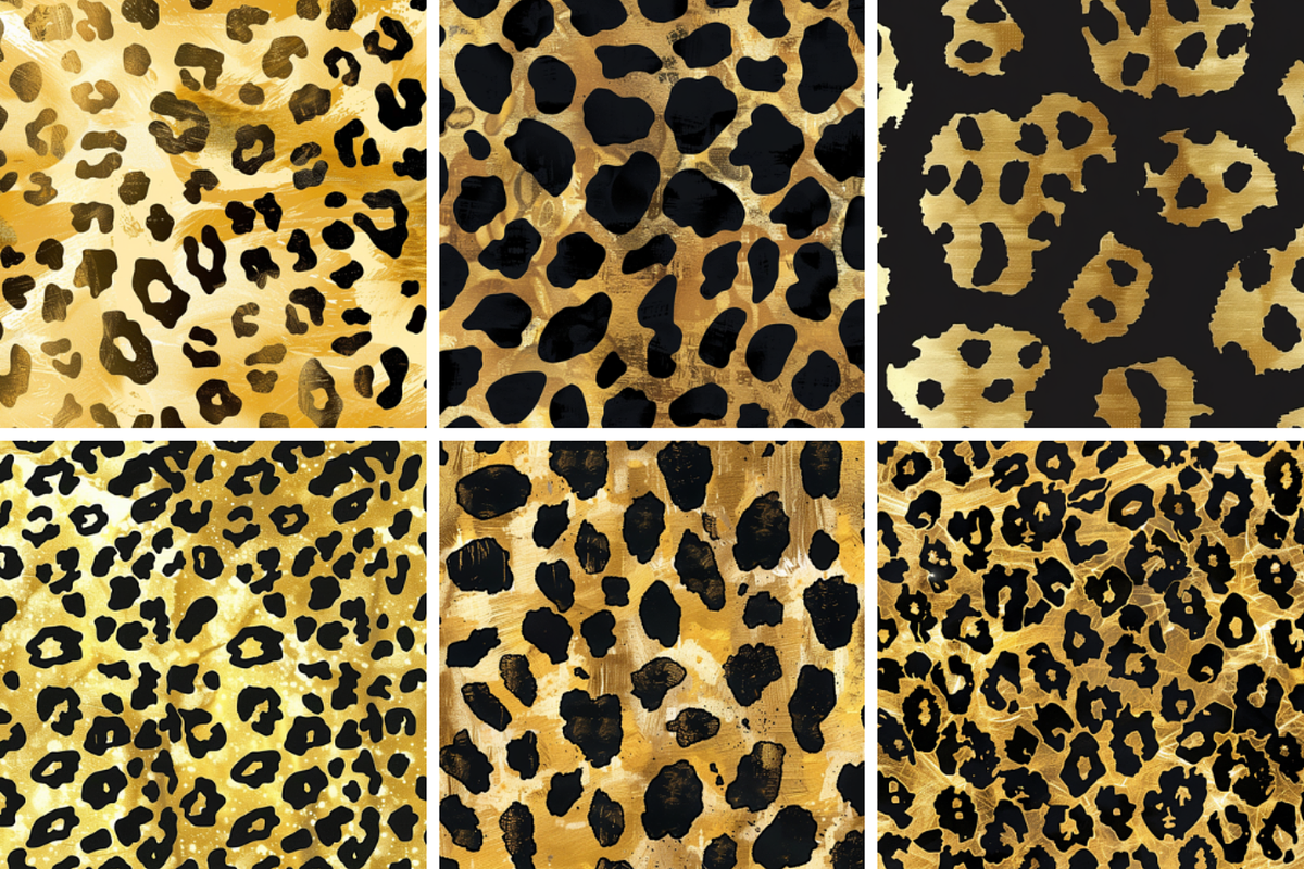 Gold Leopard Spots Seamless Patterns