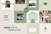 Sage Instagram Template Canva, a Social Media Template by Eden Origin Studio (Thumbnail 1 of 4)