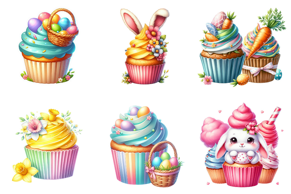 Easter Cupcake Sublimation Clipart, a Graphic by CitraGraphics (Photo 4 of 4)