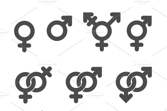 Gender Symbol Icons Set.